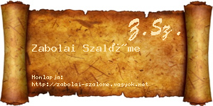 Zabolai Szalóme névjegykártya